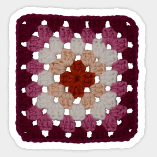 Lesbian Pride Vintage Crochet Granny Square Sticker